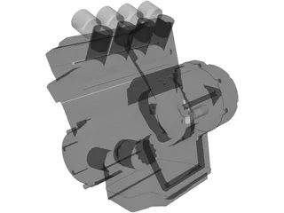 Yamaha R1 Engine 3D Model preview