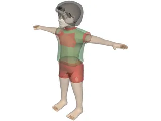 Cartoon Boy 3D Model preview
