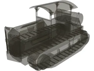 Soviet Tractor Kommunar 3D Model preview