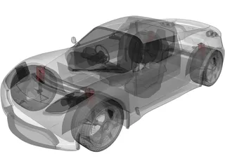 Tesla Roadster 3D Model preview