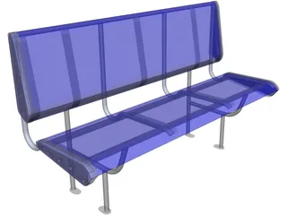 Polycarbonate Train Seat 3D Model preview