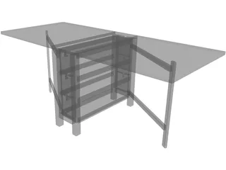 Foldable Table 3D Model preview