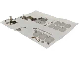 US Military Camp 3D Model preview