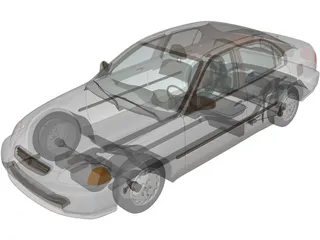 Honda Civic Sedan (1997) 3D Model preview