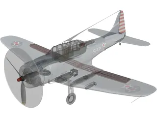 Dauntless Dive Bomber 3D Model preview