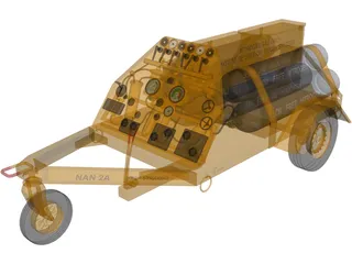 Nitrogen airport cart trailer 3D Model preview