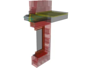 Window in the corner 3D Model preview