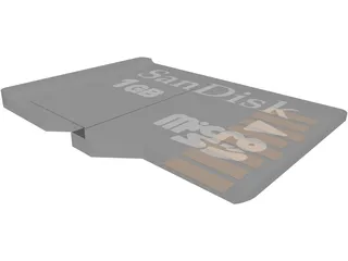 Micro SD Card 3D Model preview