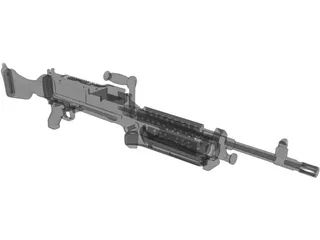 M240 Machine Gun 3D Model preview