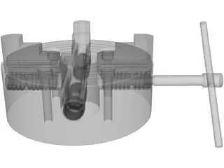 Chuck Precision 4-Jaw 3D Model preview