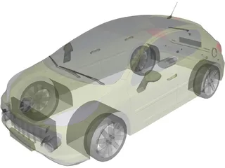 Peugeot 207 5-doors 3D Model preview