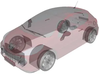 Peugeot 207 3-doors 3D Model preview