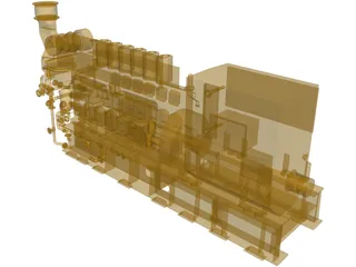 Mak 6M25 Status5 Diesel Engine 3D Model preview
