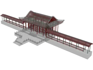 Chinese Building 3D Model preview