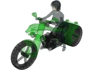 Lady Snake Moto 3D Model preview