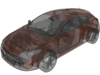 Renault Megane (2008) 3D Model preview
