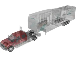 Ford F-350 Super Dually 3D Model preview