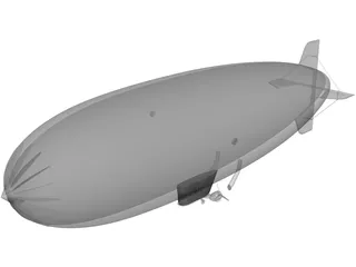 Goodyear Airship Blimp 3D Model preview