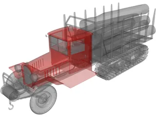 Truck Wood Chenille 3D Model preview