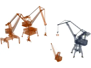 Port Handling Cranes 3D Model preview