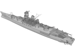 Yamato Battleship 3D Model preview