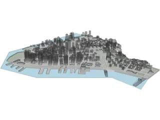 New York City Downtown 3D Model preview