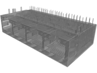RJ-45 Connector 1x4 3D Model preview