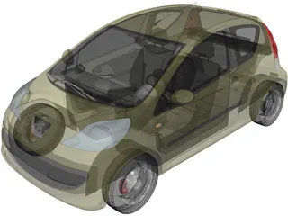 Peugeot 107 3D Model preview