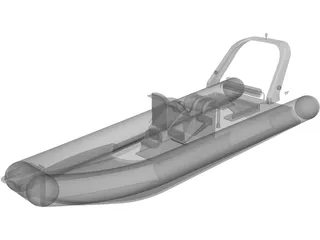 Rigid Inflatable Boat 3D Model preview