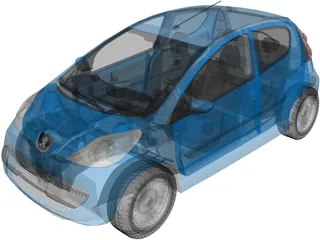Peugeot 107 3D Model preview