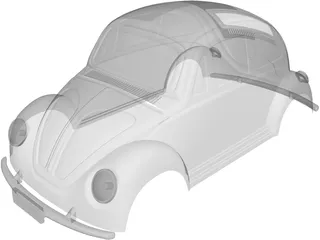 Volkswagen Beetle Body 3D Model preview