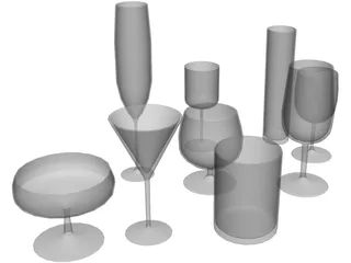 Drinking Glasses 3D Model preview