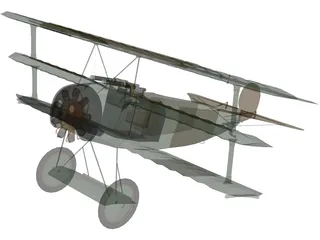 Fokker Dr.I 3D Model preview