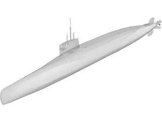 French Sub Le Redoutable S 611 3D Model preview