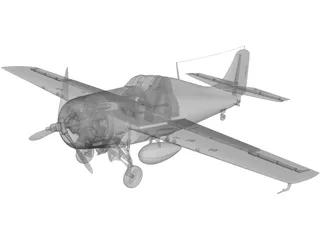 Grumman F4F-4 Wildcat 3D Model preview