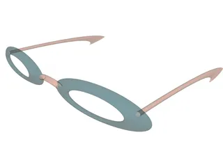 50s Style Glasses 3D Model preview