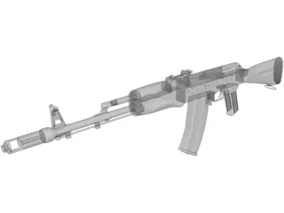 Kalasnikov AK-74 3D Model preview