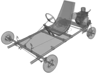 Tecumseh 4 Stroke Go Cart 3D Model preview
