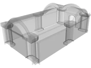 Building Temple 3D Model preview