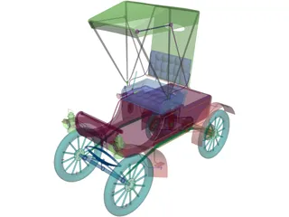 Oldsmobile Curved Dash Runabout 3D Model preview