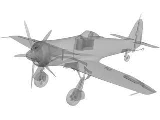 Hawker Sea Fury FB 11 3D Model preview