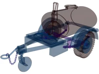 Trailer Water Tank 250 Gal 3D Model preview