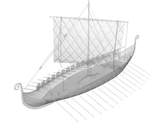 Viking Ship 3D Model preview