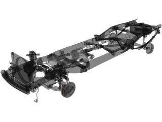 Chassis Toyota Tundra Pickup (2000) 3D Model preview