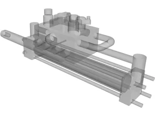 Hidraulic Actuator 3D Model preview