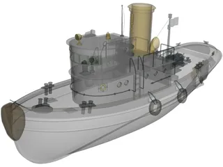 Coast Guard Tug 3D Model preview