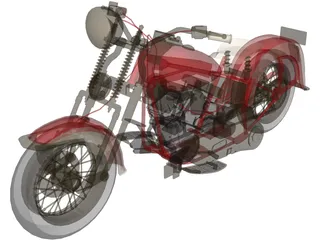 Harley-Davidson EL Type (1936) 3D Model preview