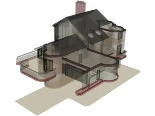 House Multi Level 3D Model preview