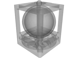 Globe in Cube Frame 3D Model preview