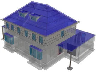 Dutch 2 Family House 3D Model preview